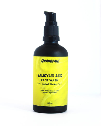 QNanofair Salicylic & Lactic Acid Face Wash Useful for Clear, Acne Prone Skin, 100% Natural with Salicylic Acid, Lactic Acid and Zinc, Useful For Daily Use for all the Skin Types QNanofair